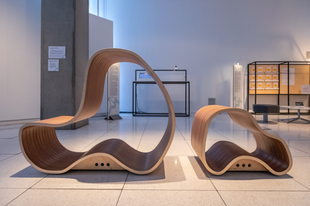 Sonic wooden sonic sculptures inspired by the artist’s recent field trip to Svalbard in the Arctic. 